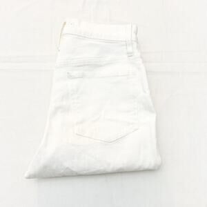 Madewell The Perfect Vintage Jean White Denim Zip Fly Raw Hem Size 25